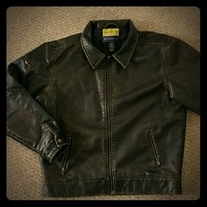 Boys 16/18 faux brown leather jacket